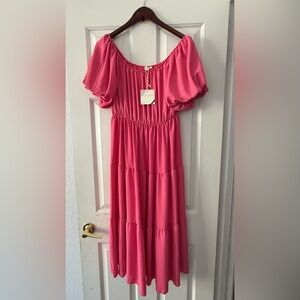 See You Monday Vibrant Pink Kids Dress